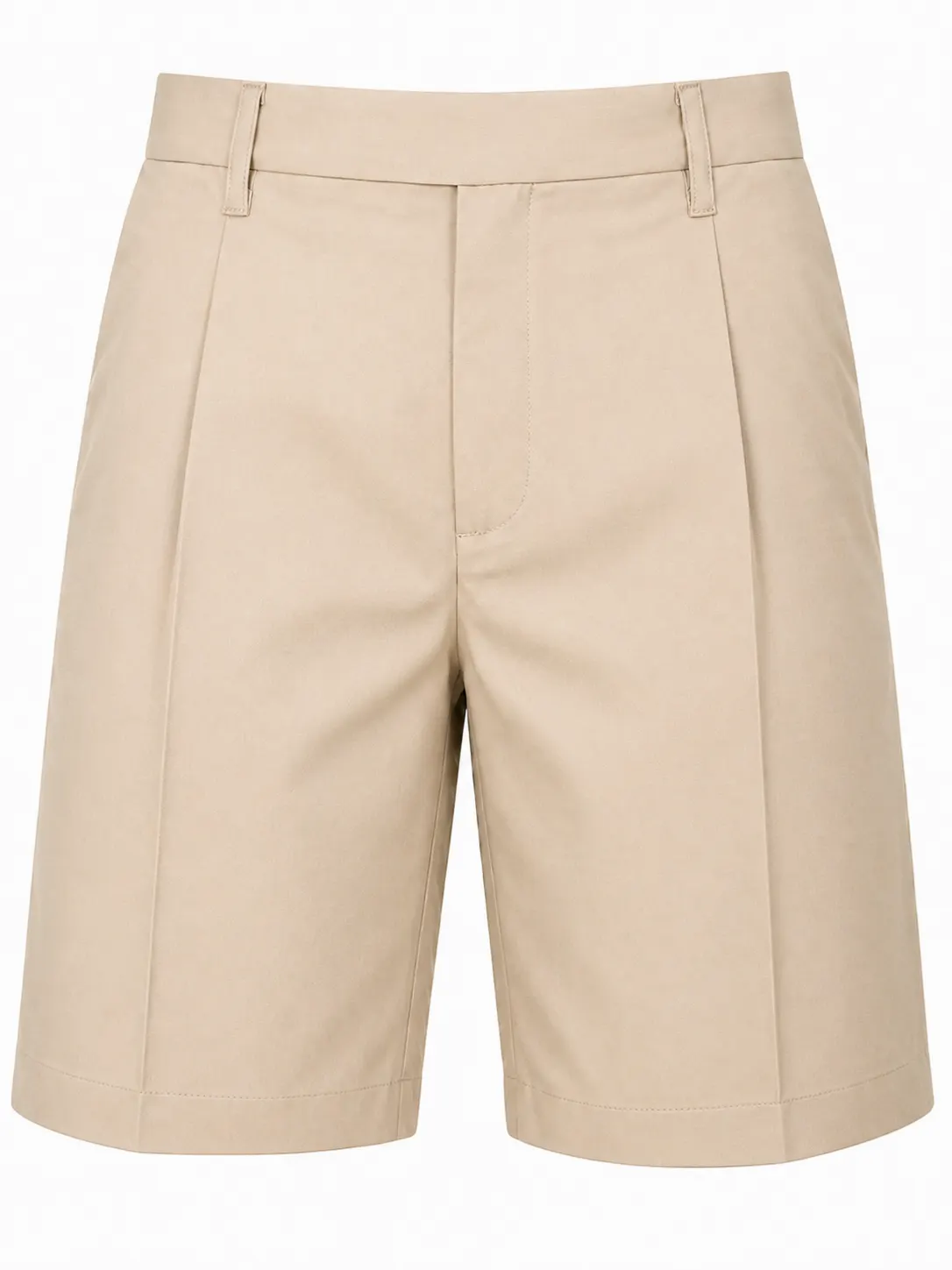 Beige Tailored School Uniform Shorts for Boys, Smart School Wear, Sizes 22-36 - Image 1