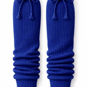 Blue School Leg Warmers, Soft Stretch Knit Warm Fit