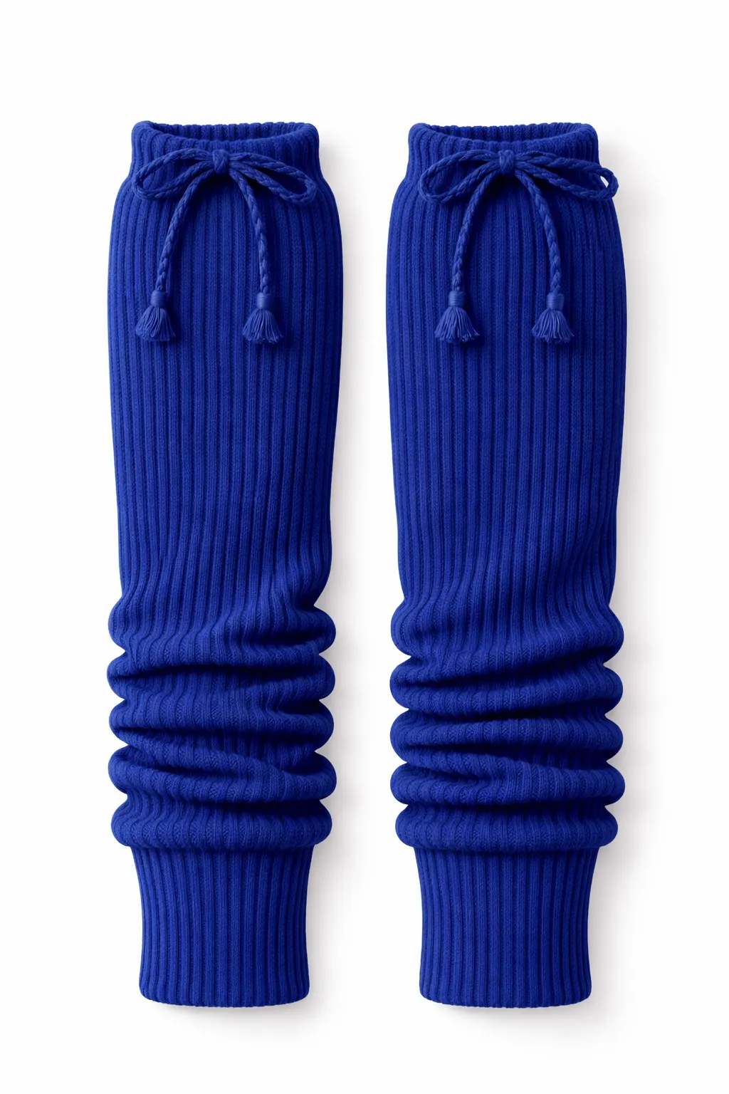 Blue School Leg Warmers, Soft Stretch Knit Warm Fit - Image 1