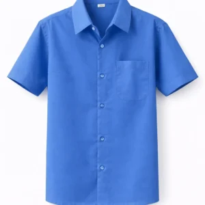 Blue School Shirt, Plain Durable Woven Uniform Fabric