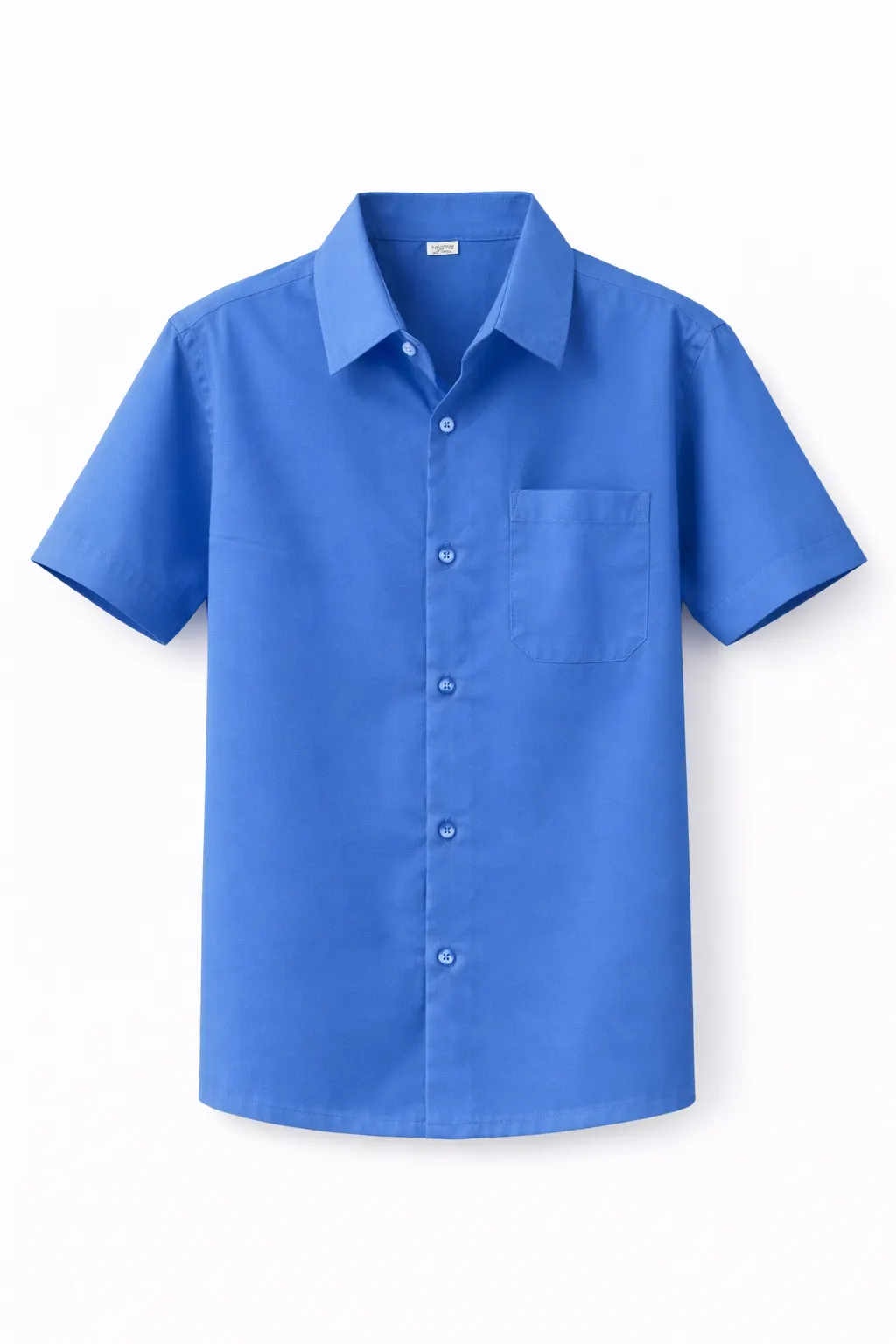 Blue School Shirt, Plain Durable Woven Uniform Fabric - Image 1