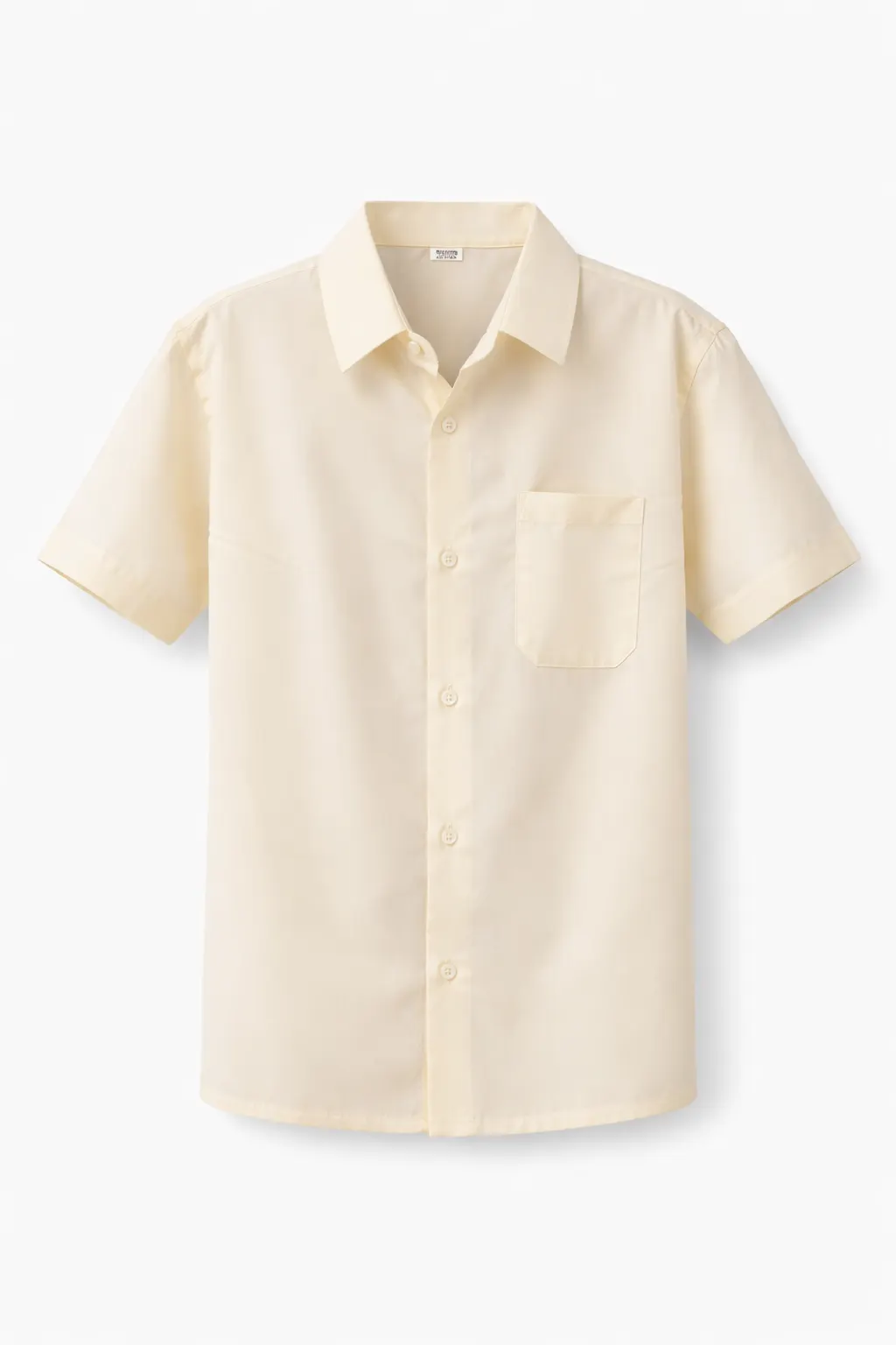 Cream White School Shirt, Plain Durable Woven Uniform Fabric - Image 1