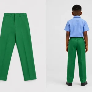 Emerald Green School Uniform Trouser for Boys, Durable School Wear, Sizes 22-36