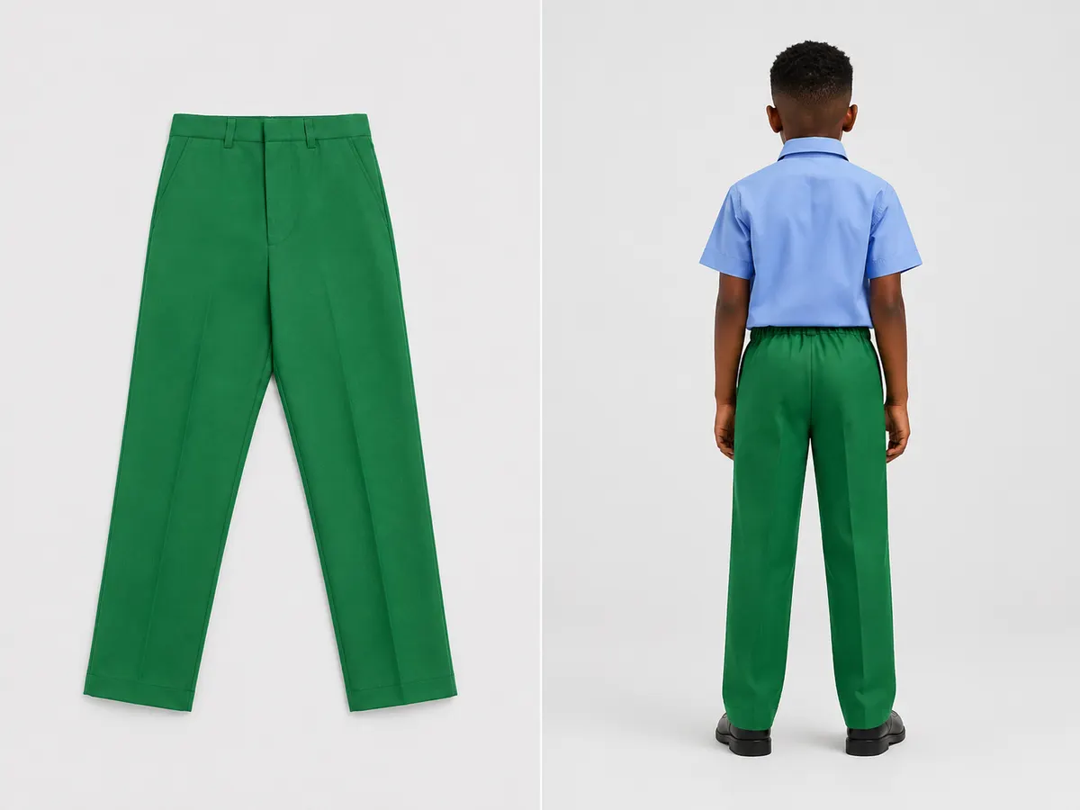Emerald Green School Uniform Trouser for Boys, Durable School Wear, Sizes 22-36 - Image 1