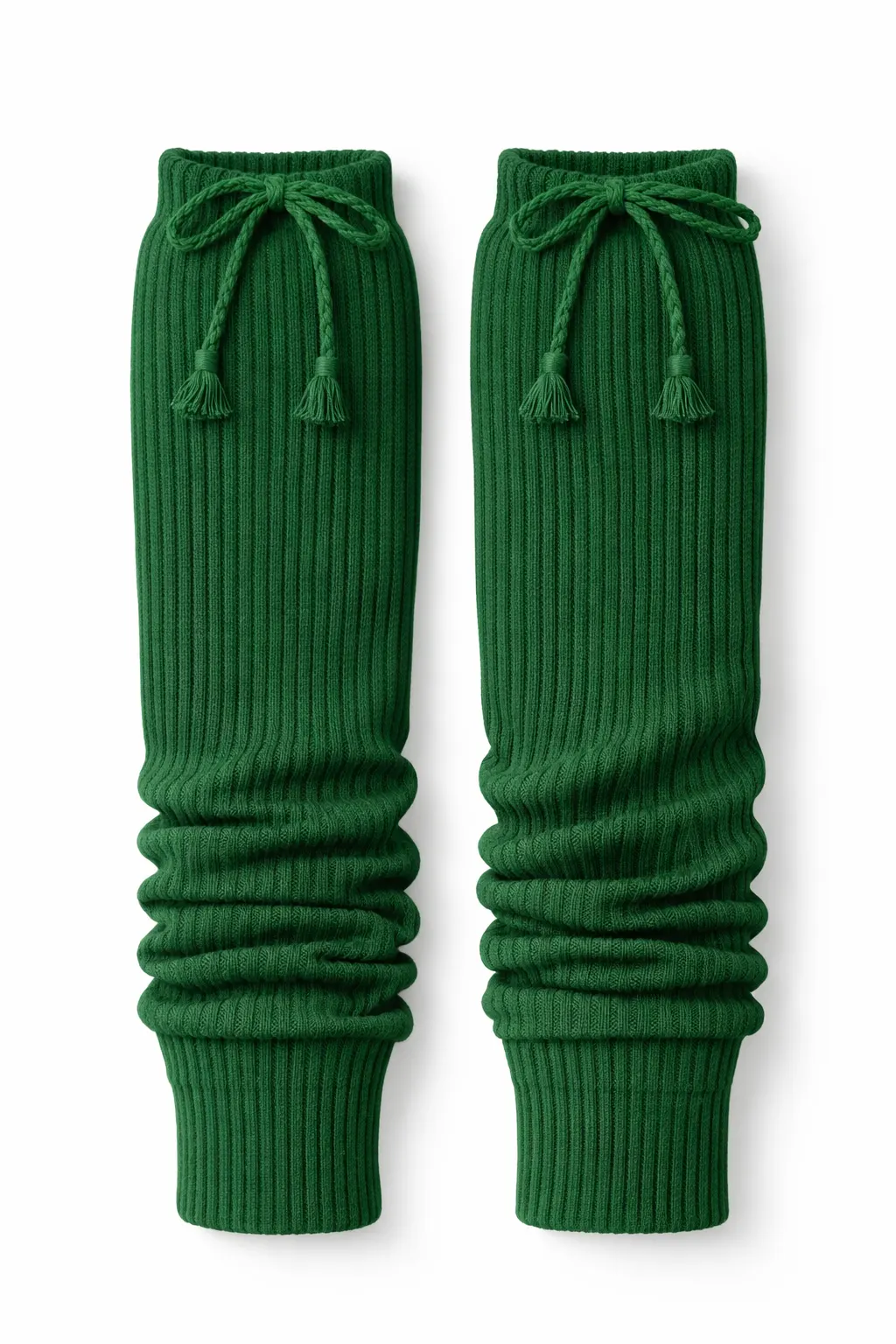 Green School Leg Warmers, Soft Stretch Knit Warm Fit - Image 1