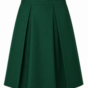 Green Pleated School Uniform Skirt for Girls, Durable School Wear, Sizes 28-40