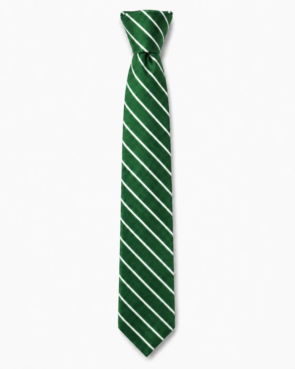 Hospital Hill High School Tie, Green Striped School Tie - Image 1