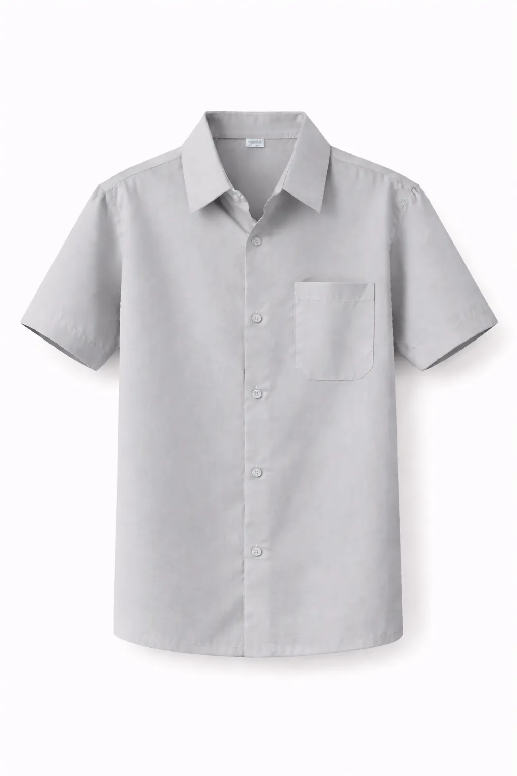Grey School Shirt, Plain Durable Woven Uniform Fabric - Image 1