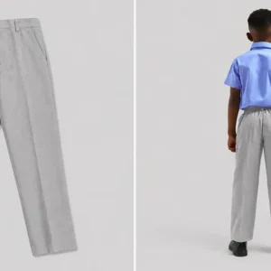 Light Grey School Uniform Trouser for Boys, Durable School Wear, Sizes 22-36