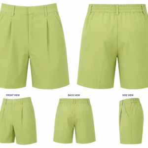 lime Green Elastic Waist School Uniform Shorts for Boys, Comfortable School Wear, Sizes 22-36