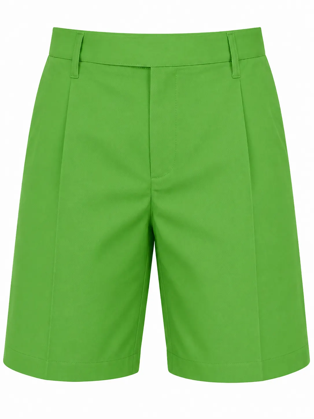 lime Green Tailored School Uniform Shorts for Boys, Smart School Wear, Sizes 22-36 - Image 1