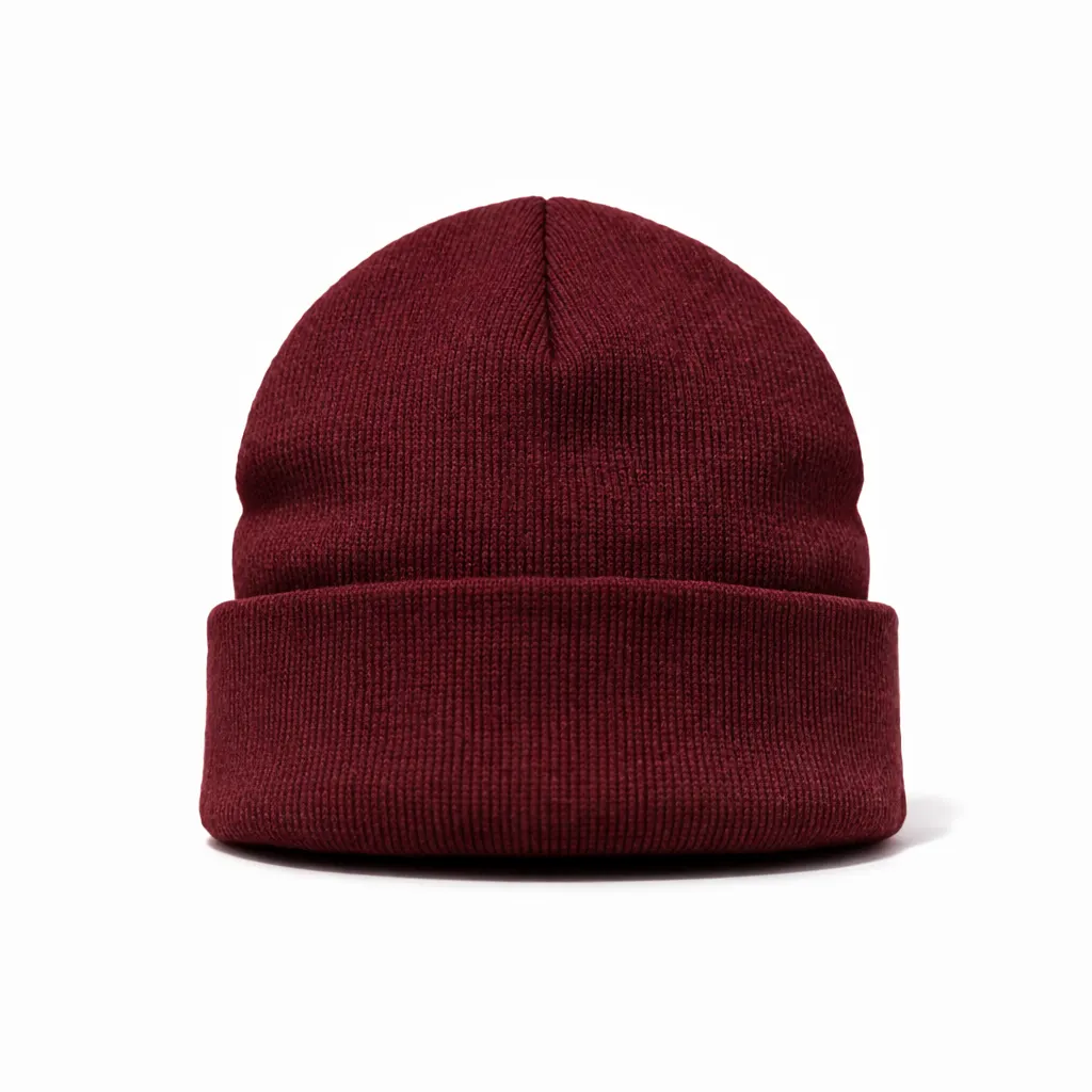 Maroon Marvin Beanie, Soft Knit Warm School Cap