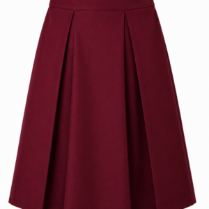Maroon Pleated School Uniform Skirt for Girls, Durable School Wear, Sizes 28-40