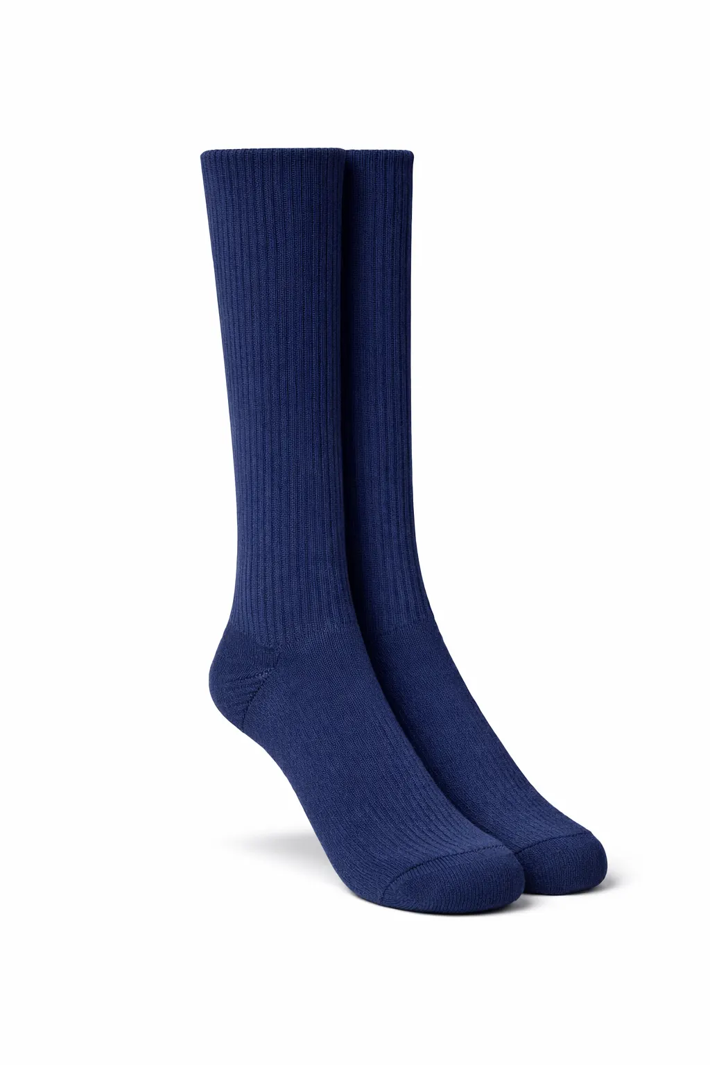 Navy School Socks, Plain Soft Stretch Knit - Image 1