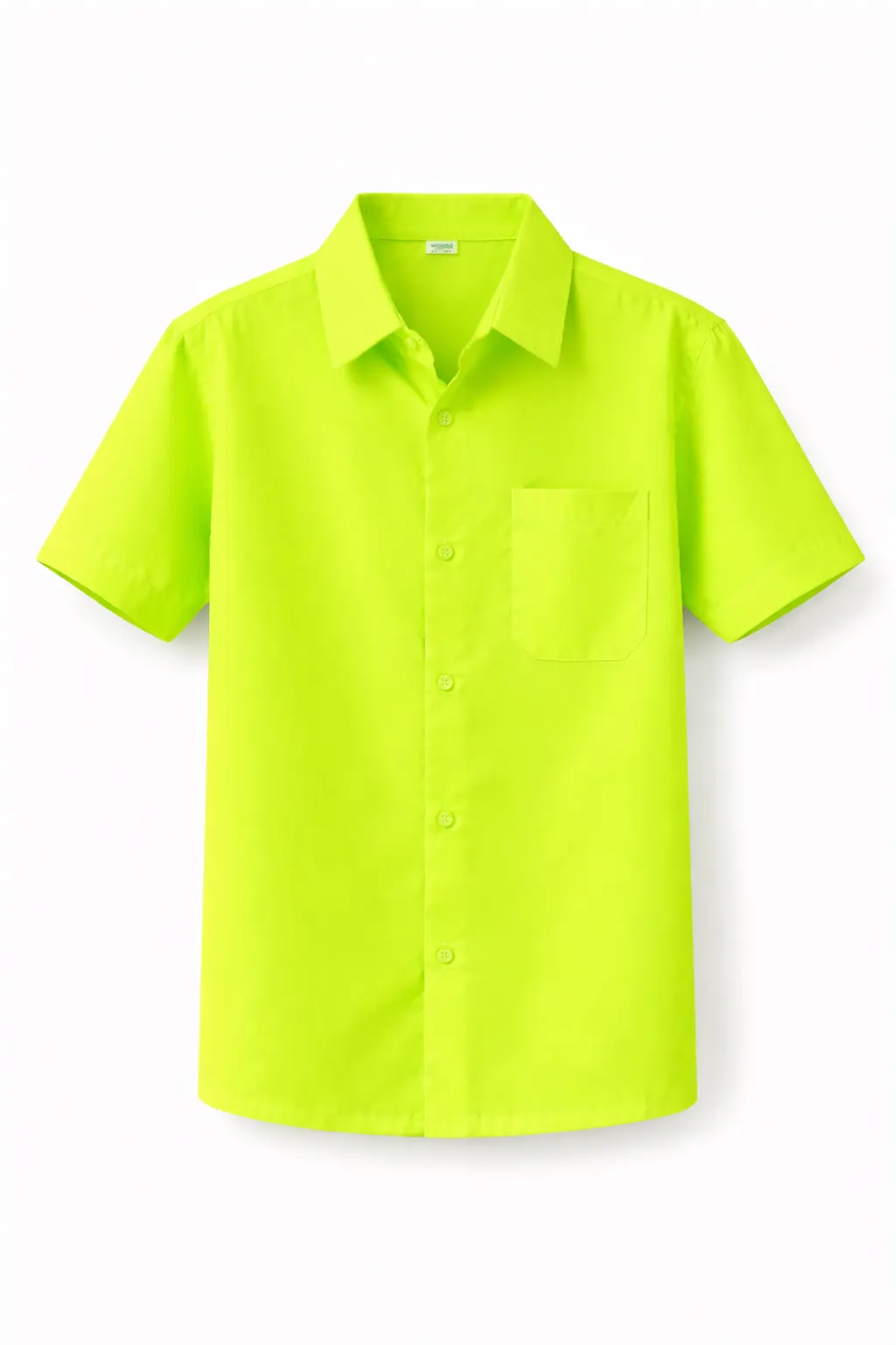 Neon Green School Shirt, Plain Durable Woven Uniform Fabric - Image 1