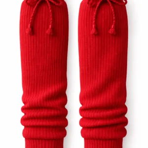Red School Leg Warmers, Soft Stretch Knit Warm Fit