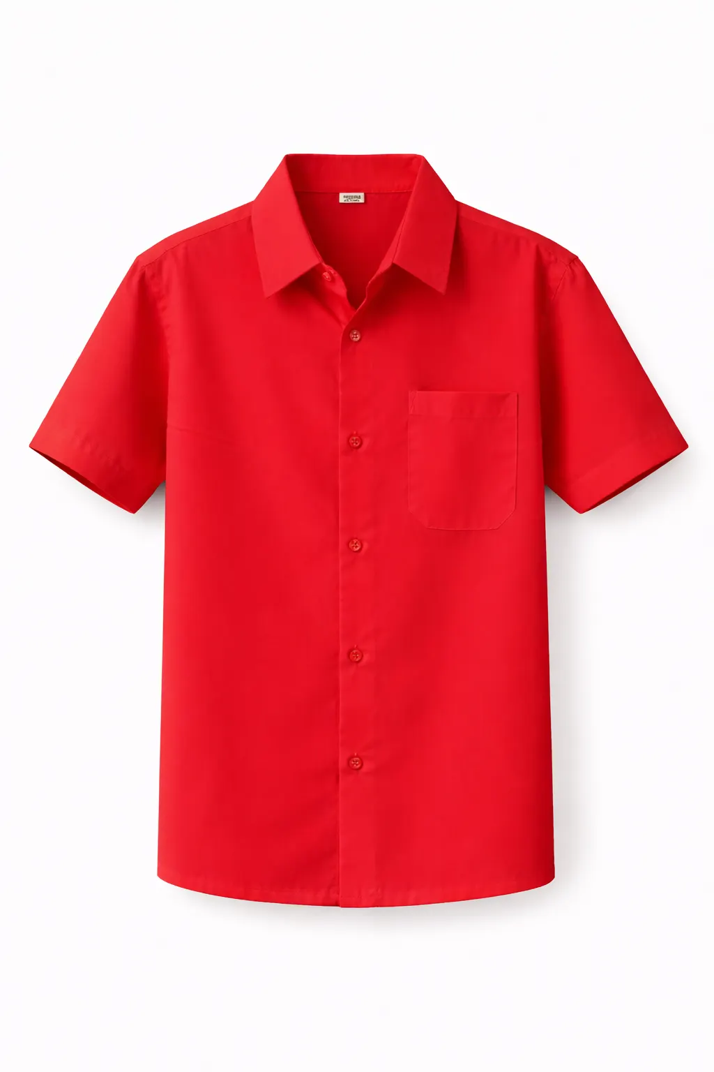 Red School Shirt, Plain Durable Woven Uniform Fabric - Image 1