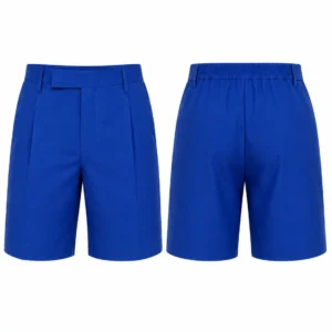 Royal Blue Elastic Waist School Uniform Shorts for Boys, Comfortable School Wear, Sizes 22-36