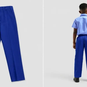 Royal Blue School Uniform Trouser for Boys, Durable School Wear, Sizes 22-36