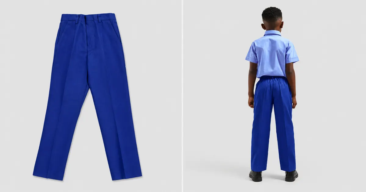 Royal Blue School Uniform Trouser for Boys, Durable School Wear, Sizes 22-36 - Image 1
