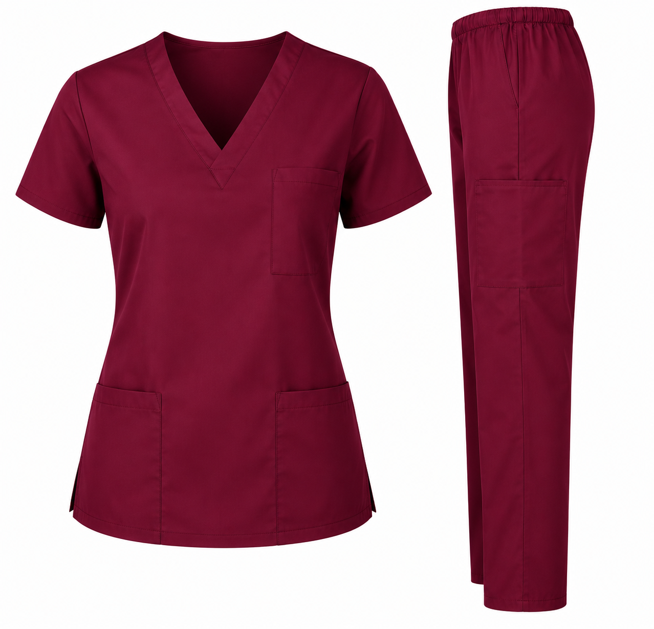 Maroon Medical Scrub Set - Image 1