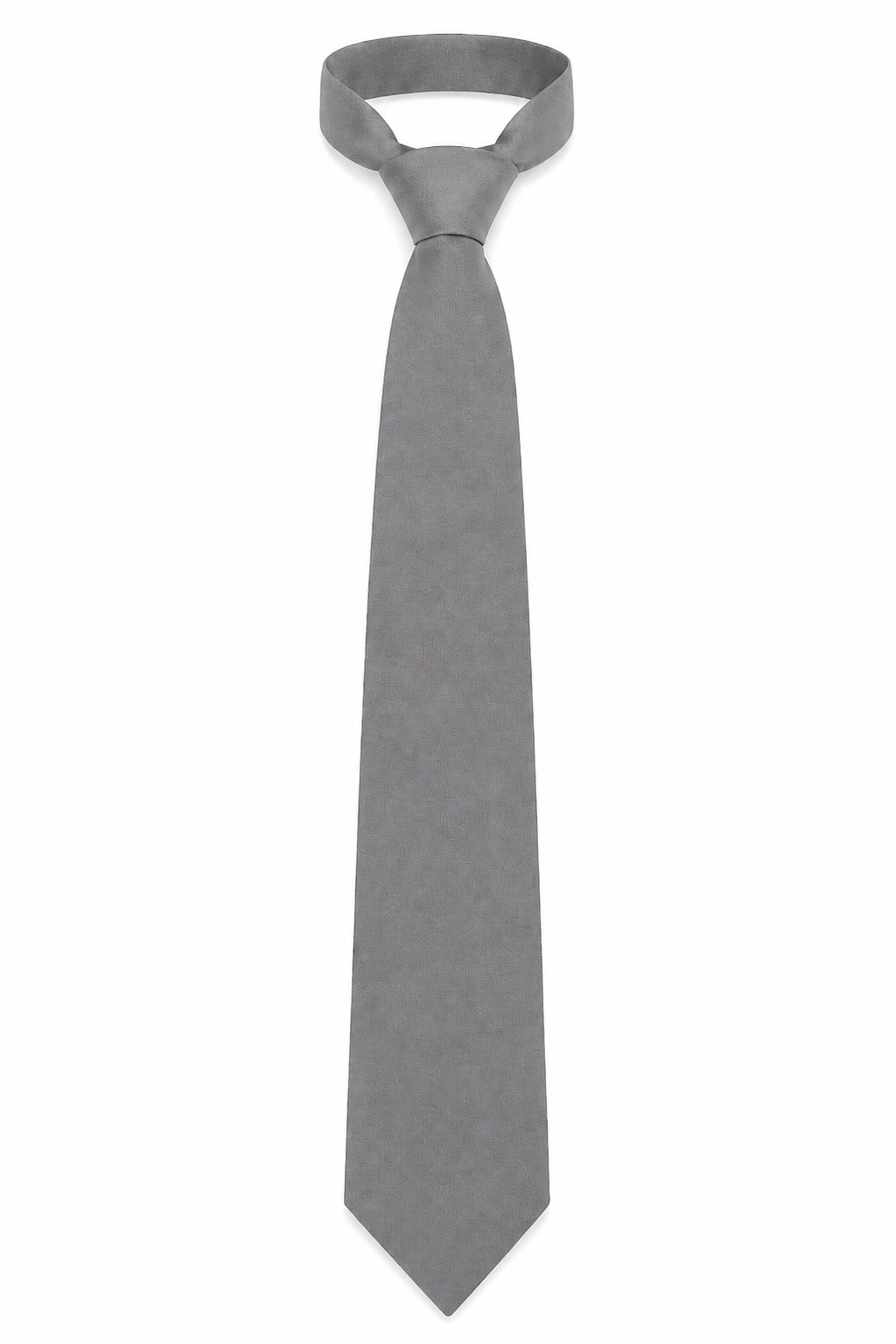 Grey Plain School Tie, One-Colour Uniform Tie - Image 1