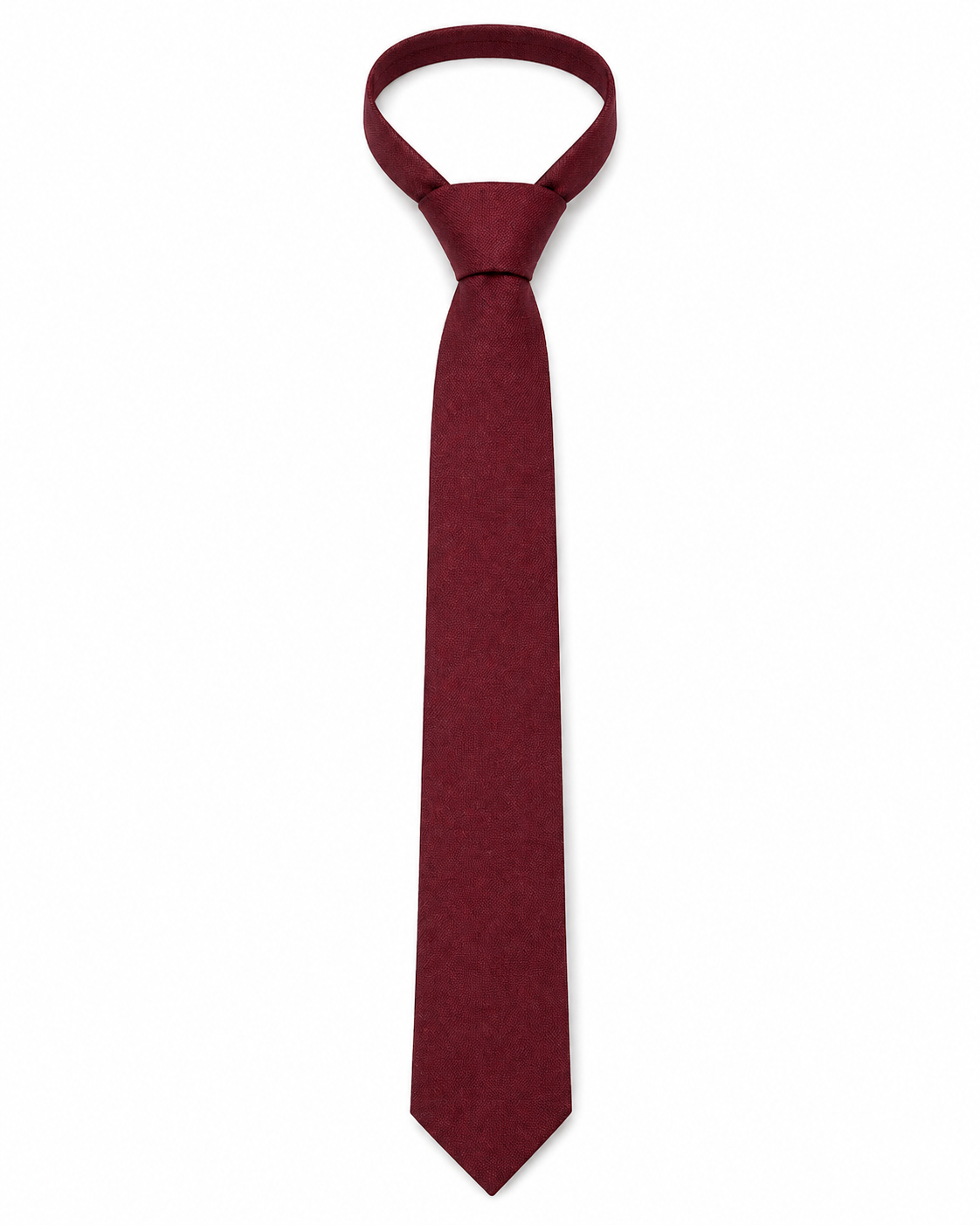 Maroon Plain School Tie, One-Colour Uniform Tie - Image 1