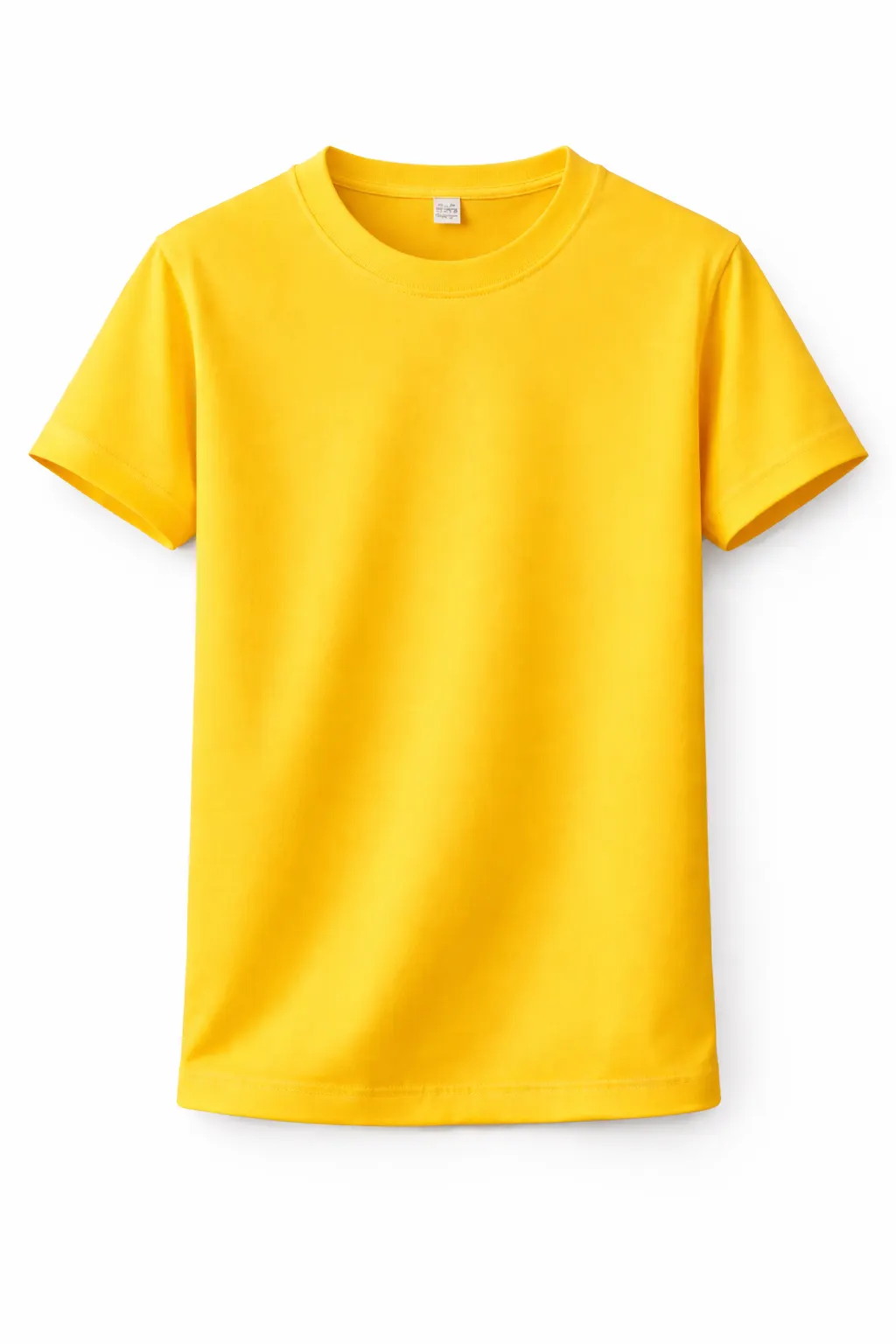 Yellow Cotton PE T-Shirt, Breathable Lightweight Sports Fabric - Image 1